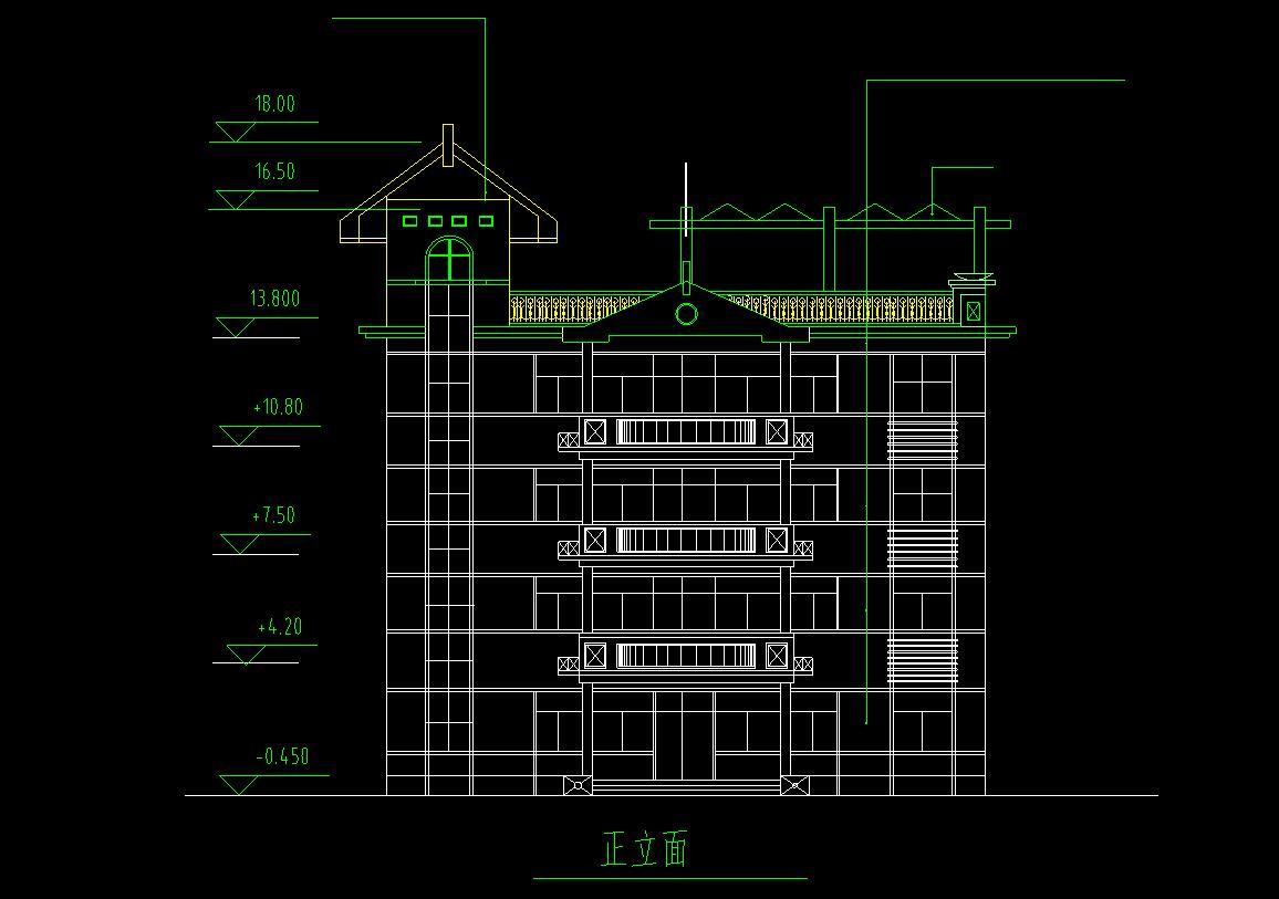 四层楼层别墅设计cad施工图下载【ID:149872102】