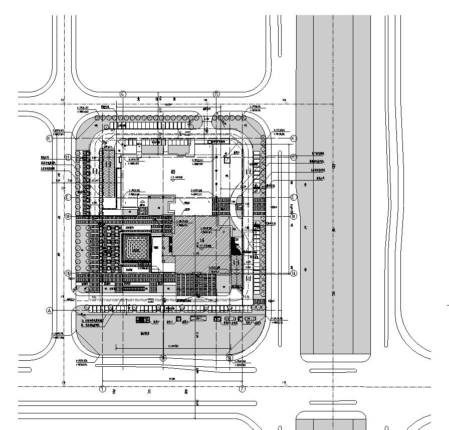 [江苏]南通行政办公楼国贸建筑施工图设计（同济大学建...cad施工图下载【ID:164873155】