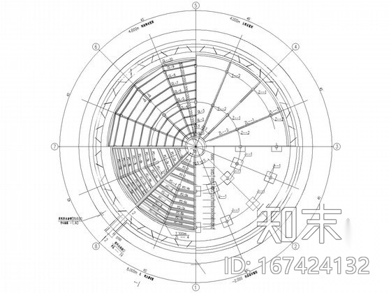 500平方自然通风冷却塔安装详图(精致)cad施工图下载【ID:167424132】