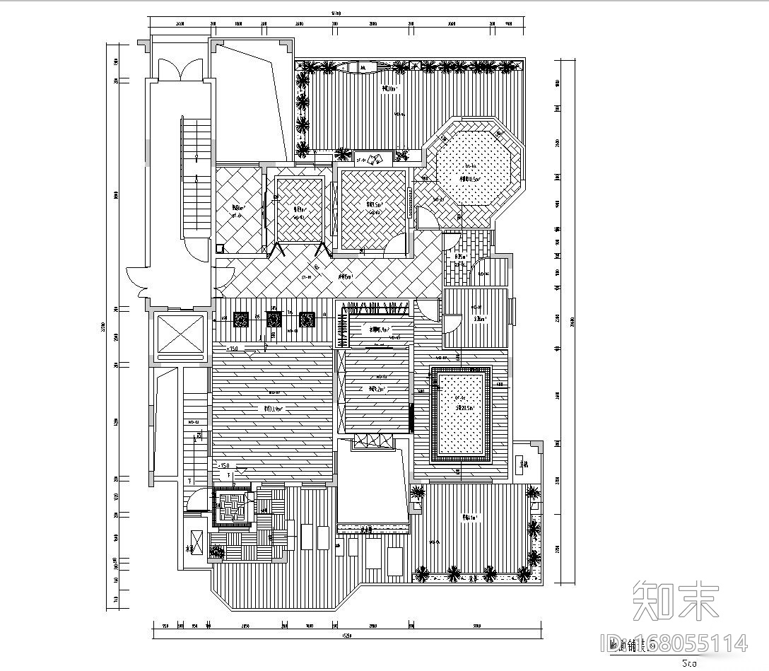 东南亚风格居住区室内施工图设计（CAD+效果图）施工图下载【ID:168055114】