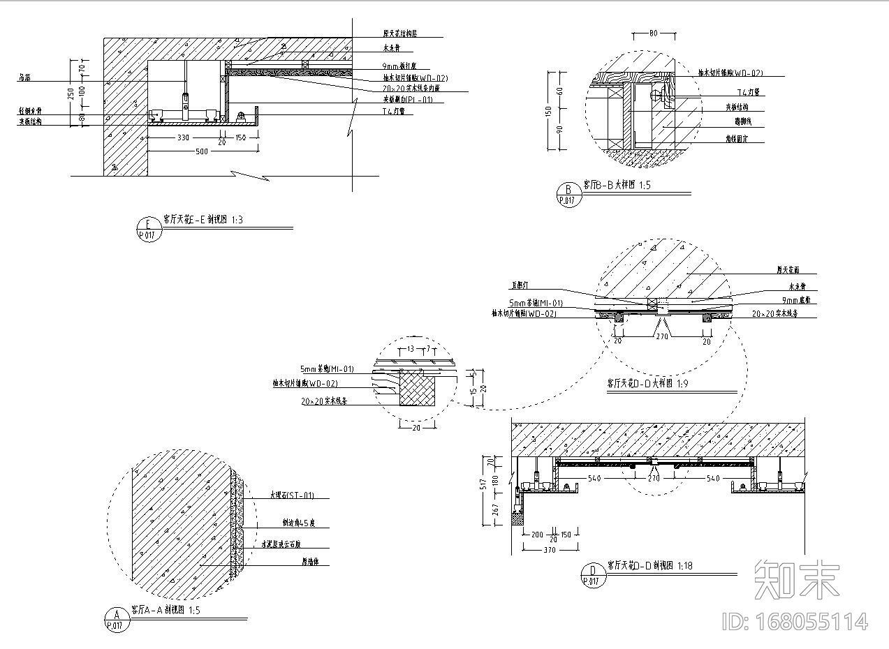 东南亚风格居住区室内施工图设计（CAD+效果图）施工图下载【ID:168055114】