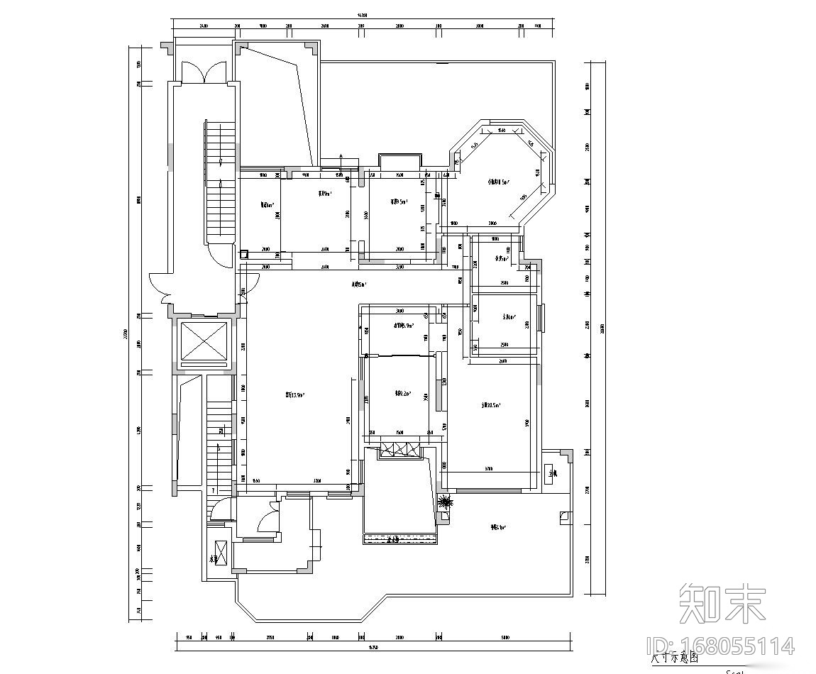 东南亚风格居住区室内施工图设计（CAD+效果图）施工图下载【ID:168055114】