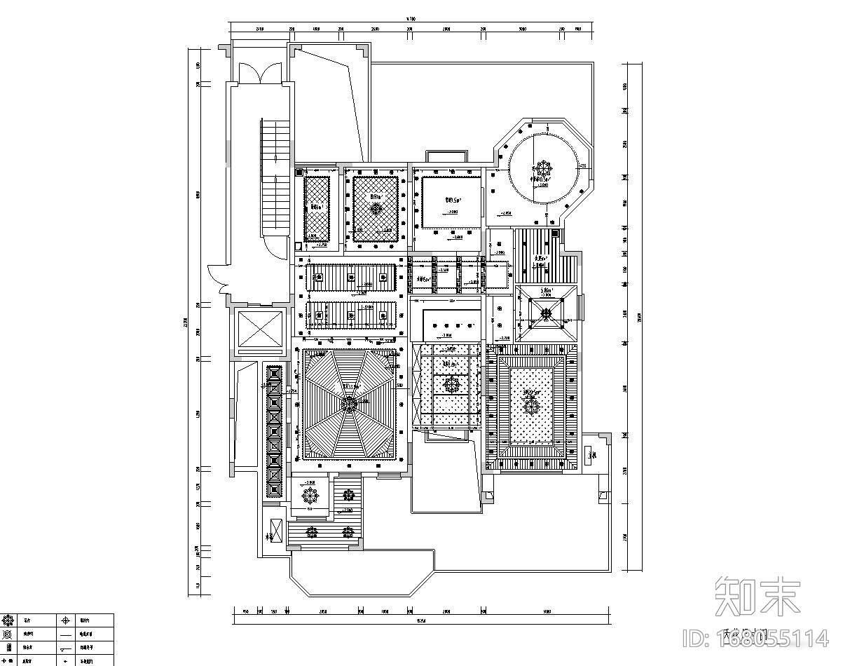 东南亚风格居住区室内施工图设计（CAD+效果图）施工图下载【ID:168055114】