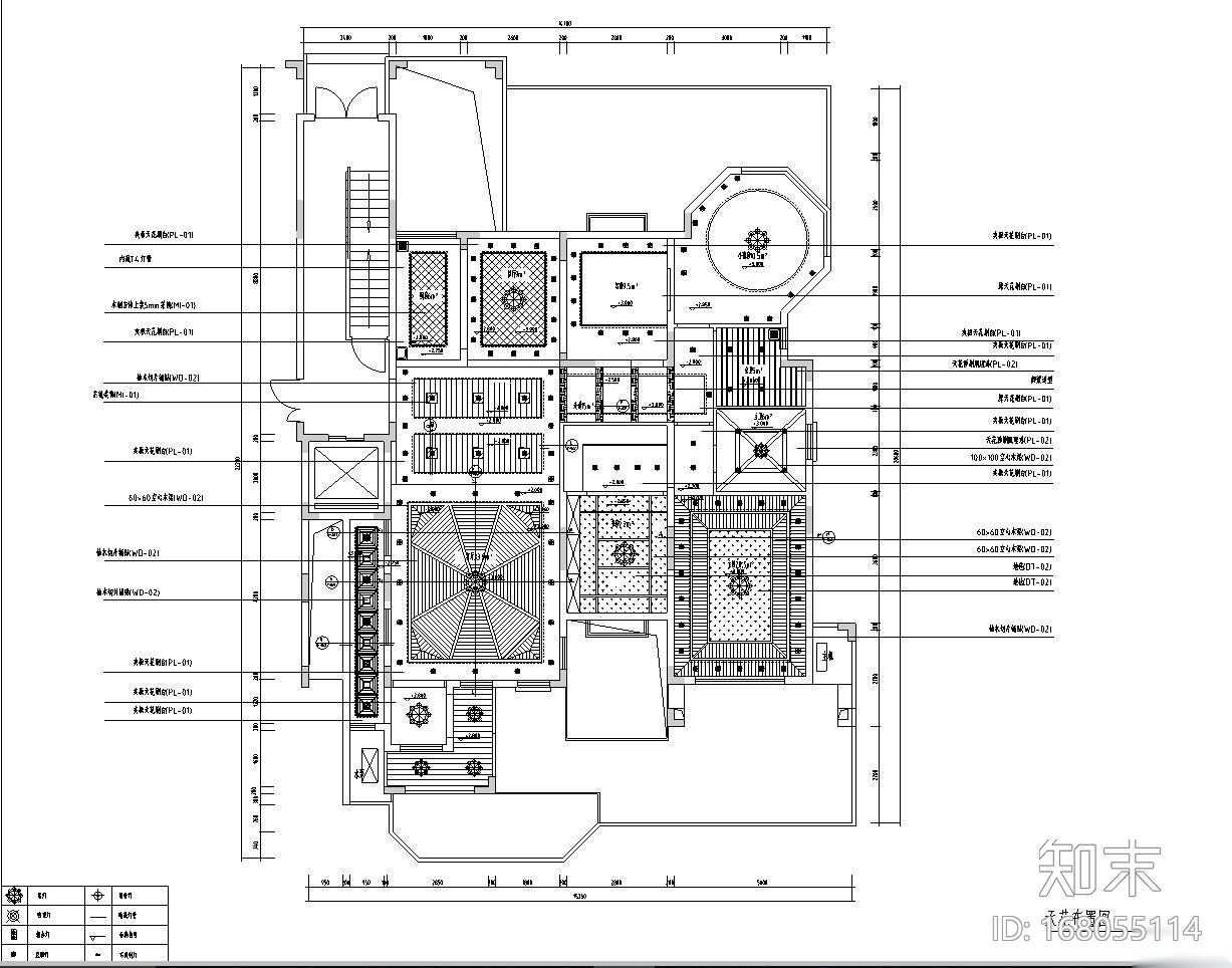 东南亚风格居住区室内施工图设计（CAD+效果图）施工图下载【ID:168055114】