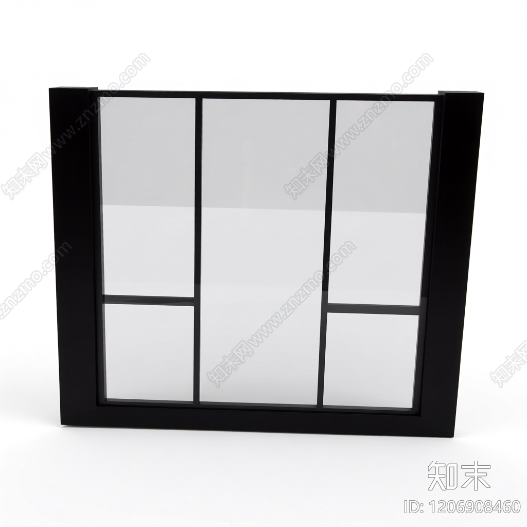 黑色框架玻璃隔断3D模型下载【ID:1206908460】
