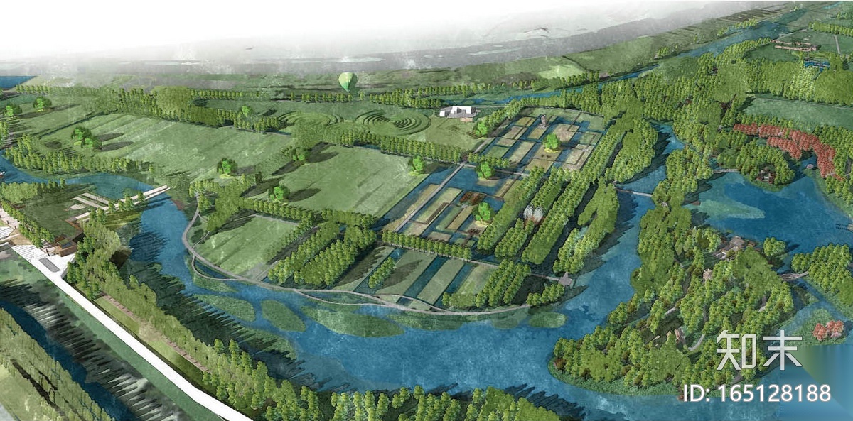 [山东]本土特色湿地公园田园区景观深化方案cad施工图下载【ID:165128188】
