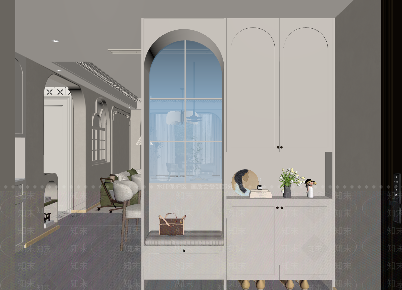 法式玄关3D模型下载【ID:1215193102】