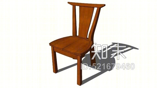 江户餐椅SU模型下载【ID:521679460】