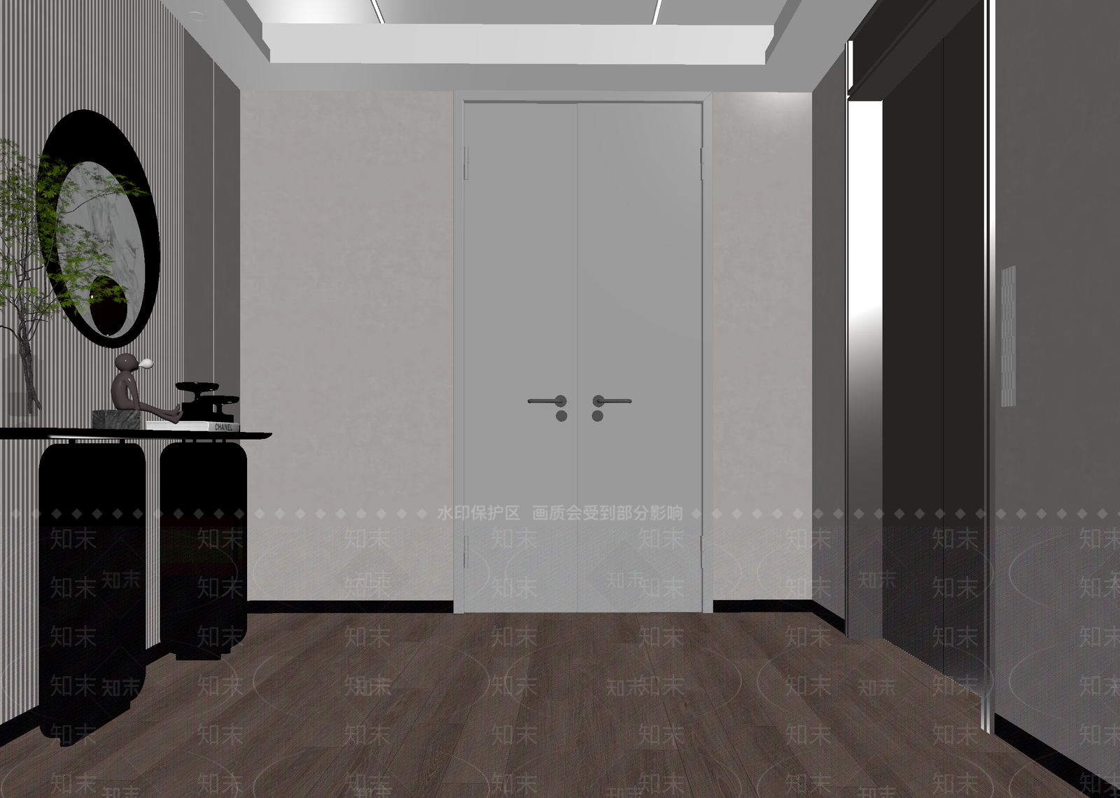 现代酒店走廊3D模型下载【ID:1215171384】