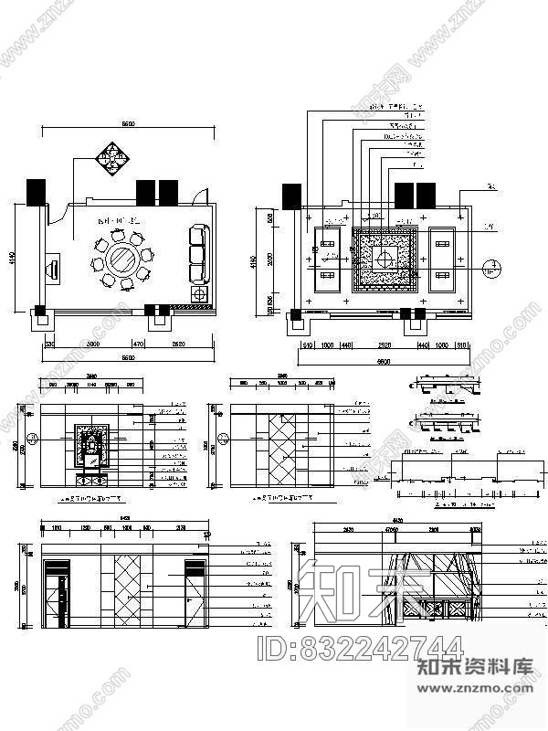 图块/节点餐厅包间详图Ⅶcad施工图下载【ID:832242744】