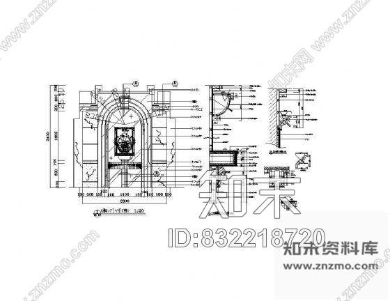 图块/节点欧式豪华电梯厅花台详图cad施工图下载【ID:832218720】