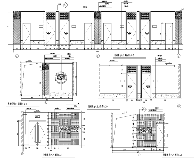 [浙江]某五星级大酒店三层餐厅装修施工图cad施工图下载【ID:161762131】