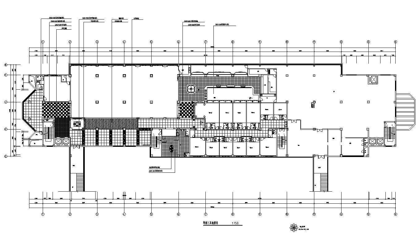 [浙江]某五星级大酒店三层餐厅装修施工图cad施工图下载【ID:161762131】