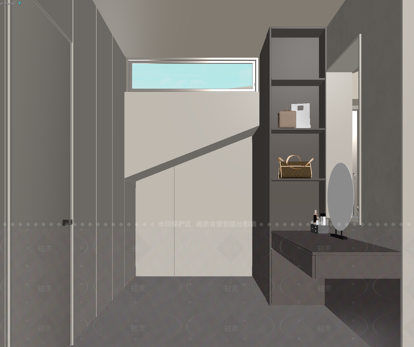 现代衣帽间3D模型下载【ID:1214926782】