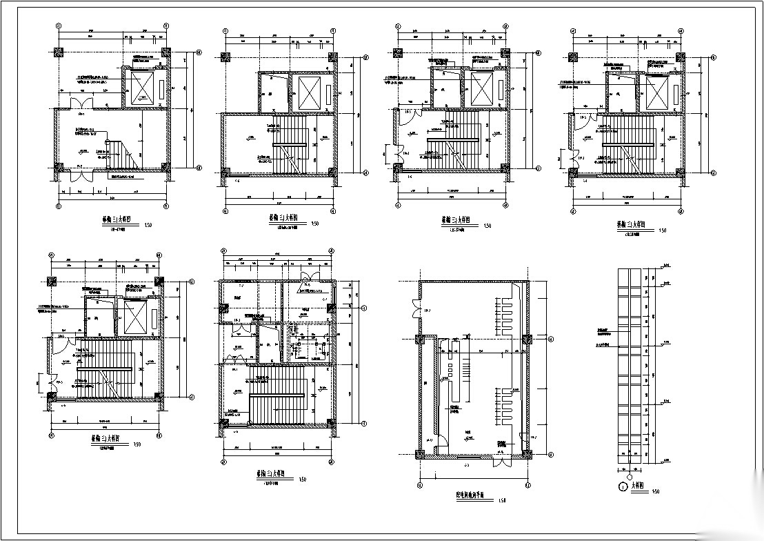 现代多层购物中心商业建筑设计施工图CADcad施工图下载【ID:151452127】