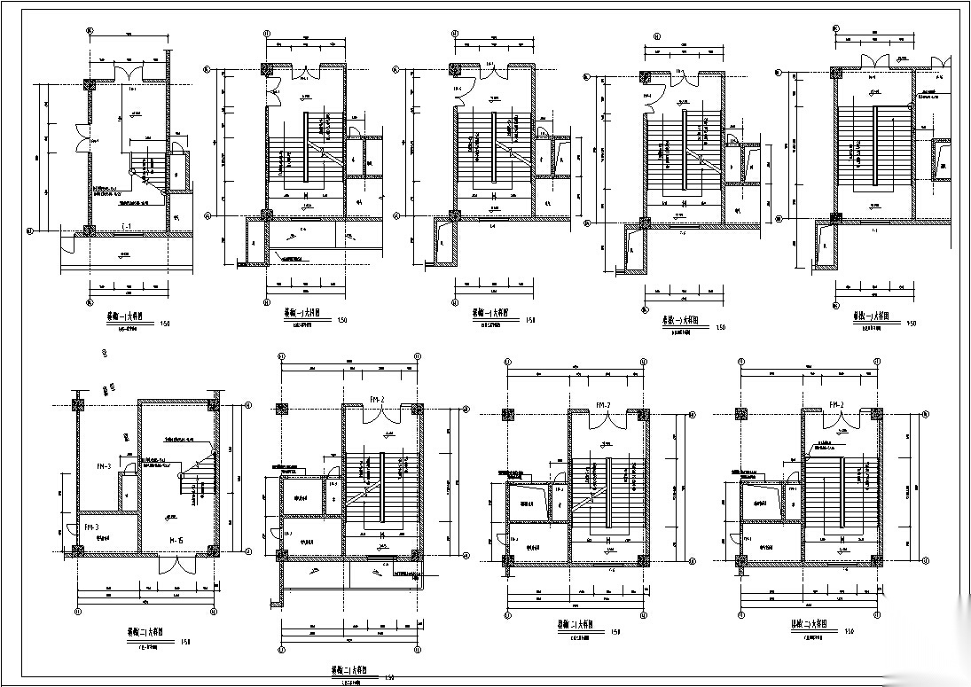 现代多层购物中心商业建筑设计施工图CADcad施工图下载【ID:151452127】