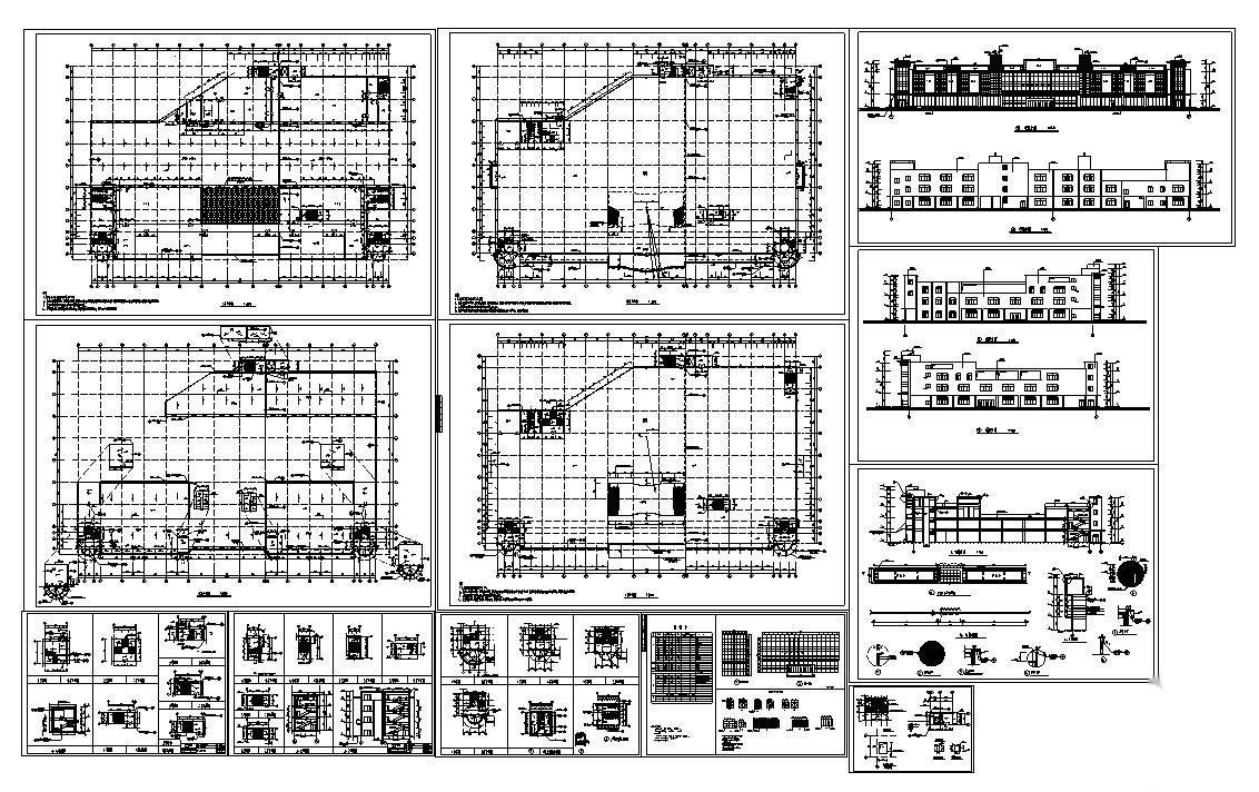 现代多层购物中心商业建筑设计施工图CADcad施工图下载【ID:151452127】