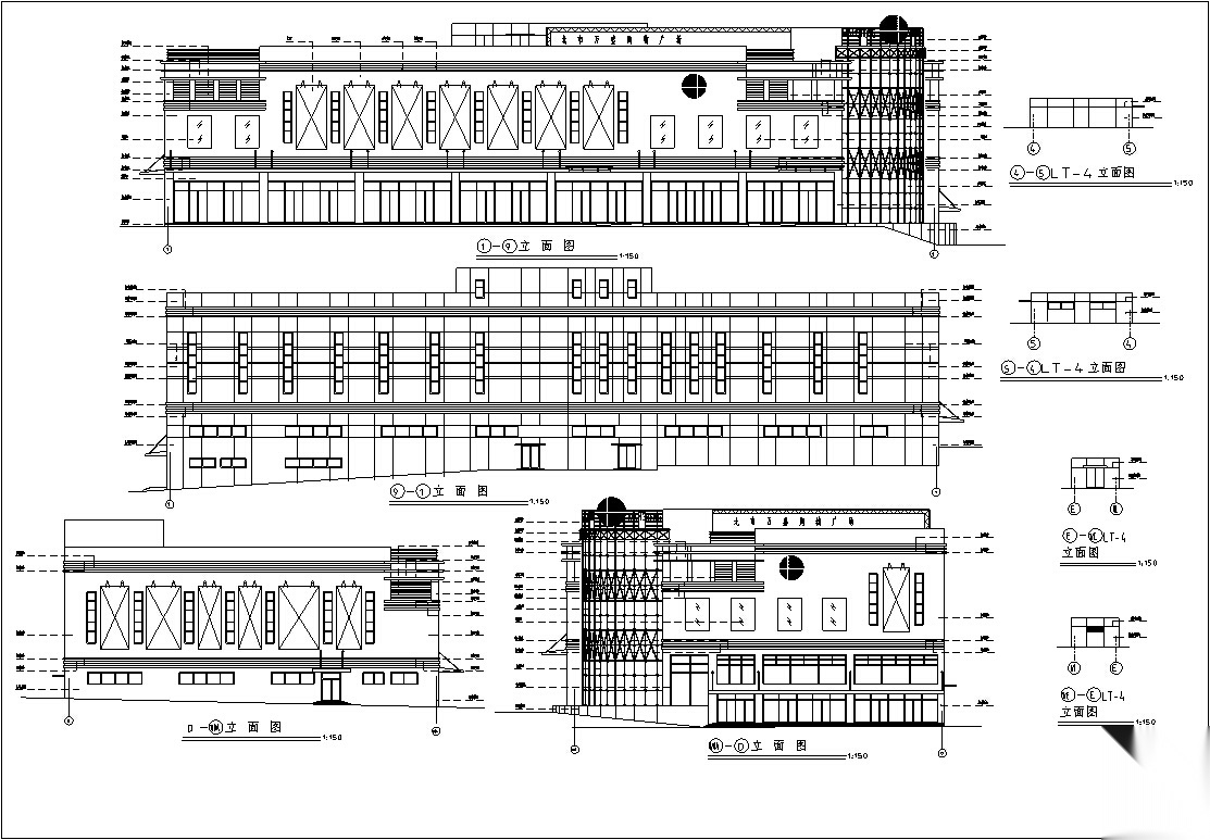 现代多层购物中心商业建筑设计施工图CADcad施工图下载【ID:151452127】