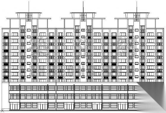 某高层公寓建筑施工图cad施工图下载【ID:149854182】