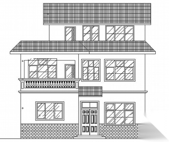 某现代三层别墅建筑结构施工图cad施工图下载【ID:149916141】