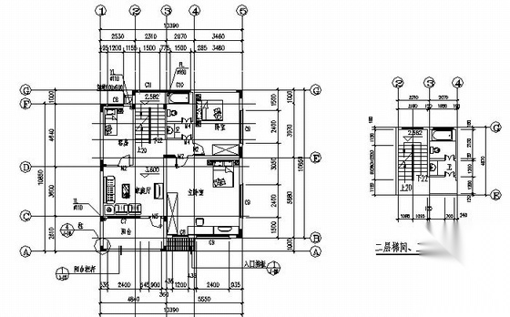 某现代三层别墅建筑结构施工图cad施工图下载【ID:149916141】