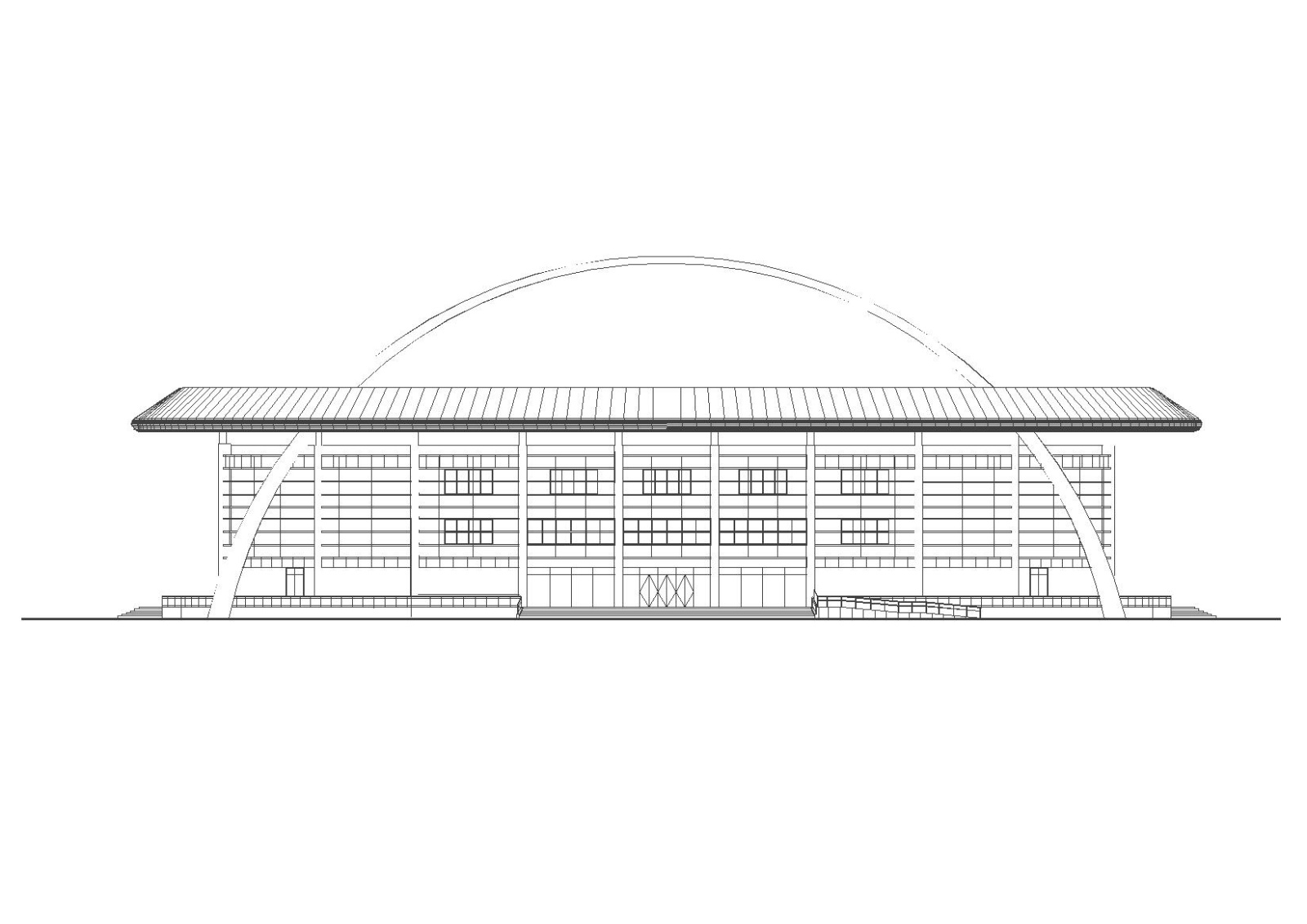 洛阳网球馆施工图（清华大学建筑院含结构图纸）施工图下载【ID:160726172】
