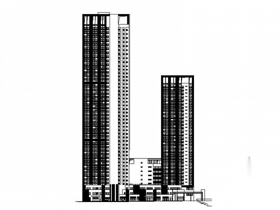 [重庆]某四十六层酒店式公寓建筑施工图（161米）施工图下载【ID:166057152】