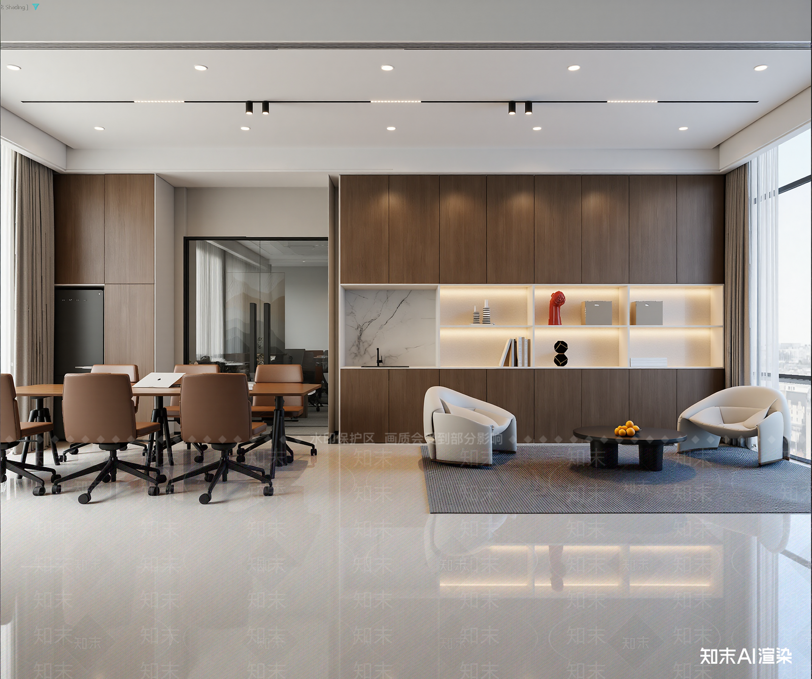 现代办公大厅3D模型下载【ID:1213921032】