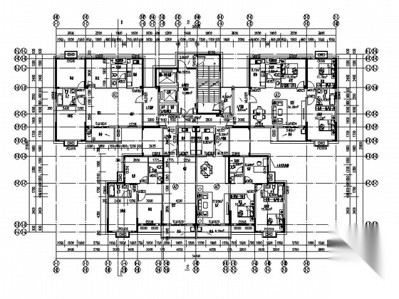 [湖北]高层塔楼式框架剪力墙结构住宅建筑施工图cad施工图下载【ID:168089191】