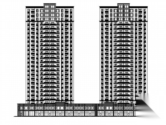 [湖北]高层塔楼式框架剪力墙结构住宅建筑施工图cad施工图下载【ID:168089191】