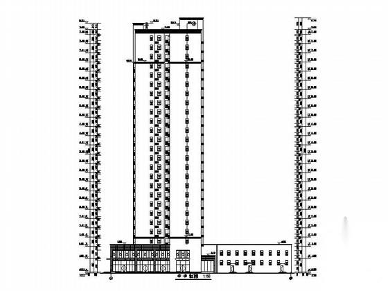 [湖北]高层塔楼式框架剪力墙结构住宅建筑施工图cad施工图下载【ID:168089191】
