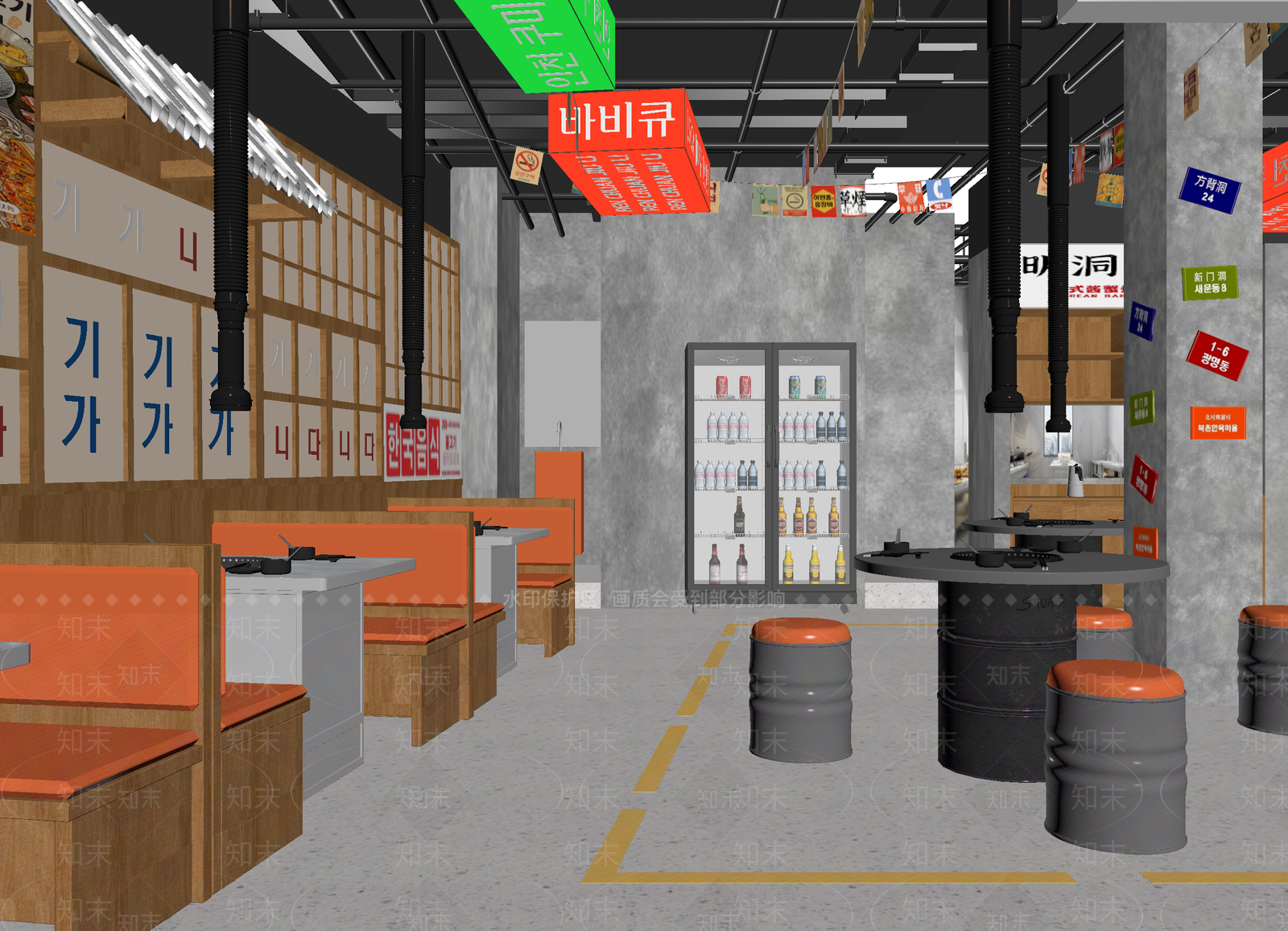 工业火锅店3D模型下载【ID:1214674290】