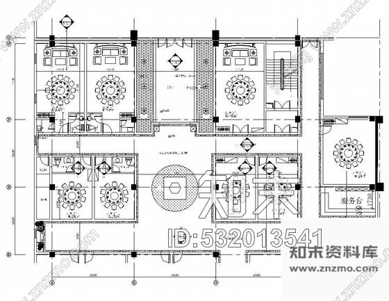 施工图某大型餐厅包间装修图Ⅲcad施工图下载【ID:532013541】