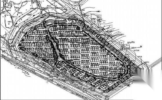 某移民小区详细规划总平面图施工图下载【ID:161105179】