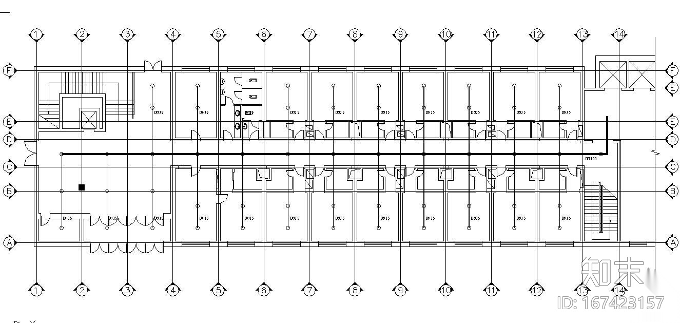 某宾馆自动喷淋系统平面布置图施工图下载【ID:167423157】