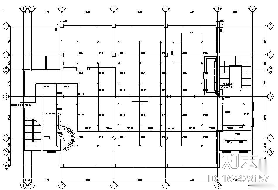 某宾馆自动喷淋系统平面布置图施工图下载【ID:167423157】