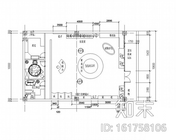 某服装店设计图cad施工图下载【ID:161758106】