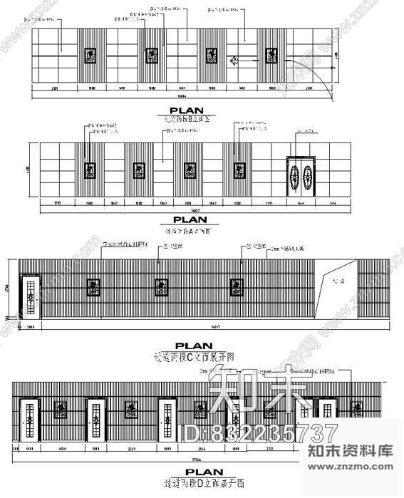 图块/节点过道丙段立面图cad施工图下载【ID:832235737】