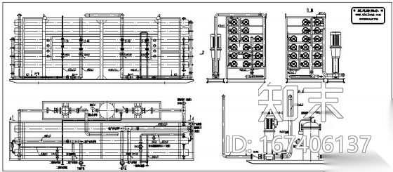 45吨每小时反渗透工艺图cad施工图下载【ID:167406137】