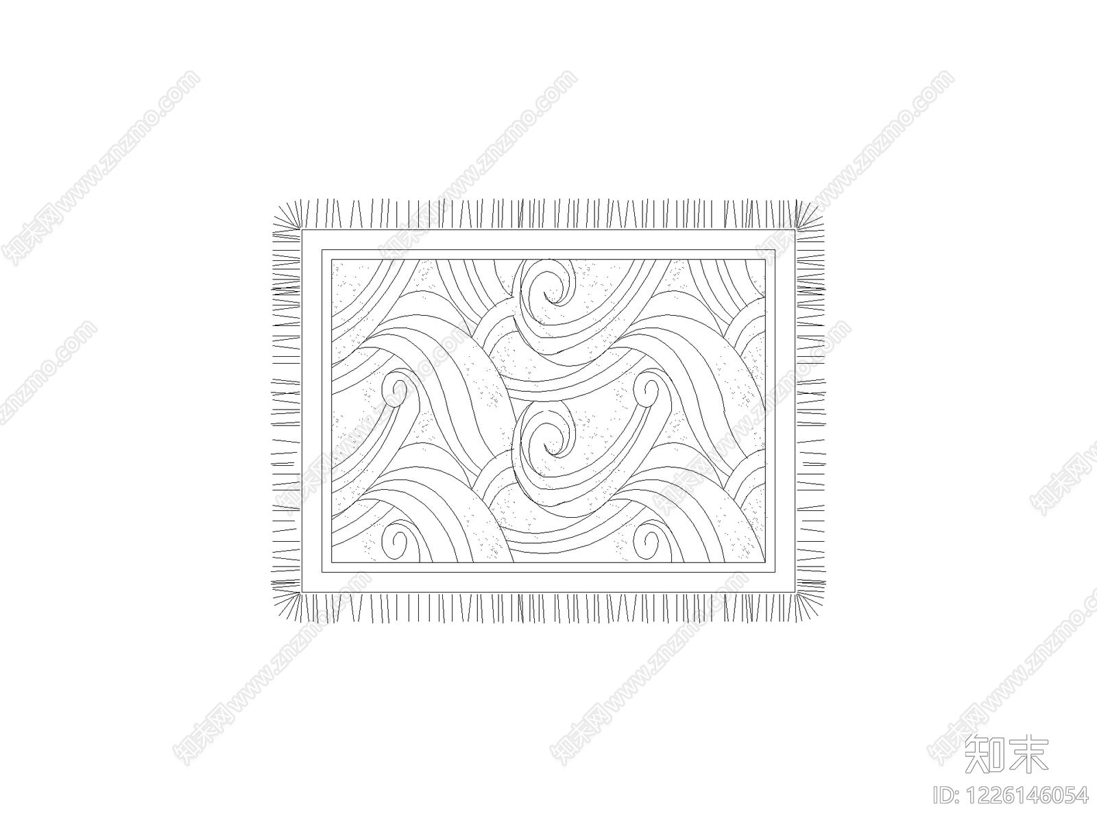 现代,新中式地毯CAD图纸