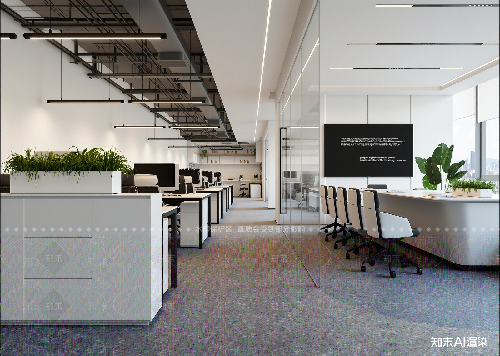 现代办公区3D模型下载【ID:1214588816】