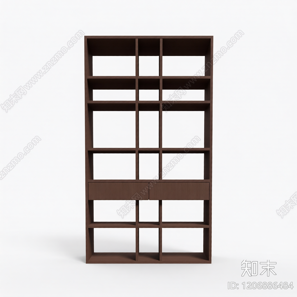 木质格子书架3D模型下载【ID:1206886484】