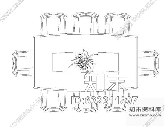 图块/节点常用餐桌平面图块集cad施工图下载【ID:832311897】