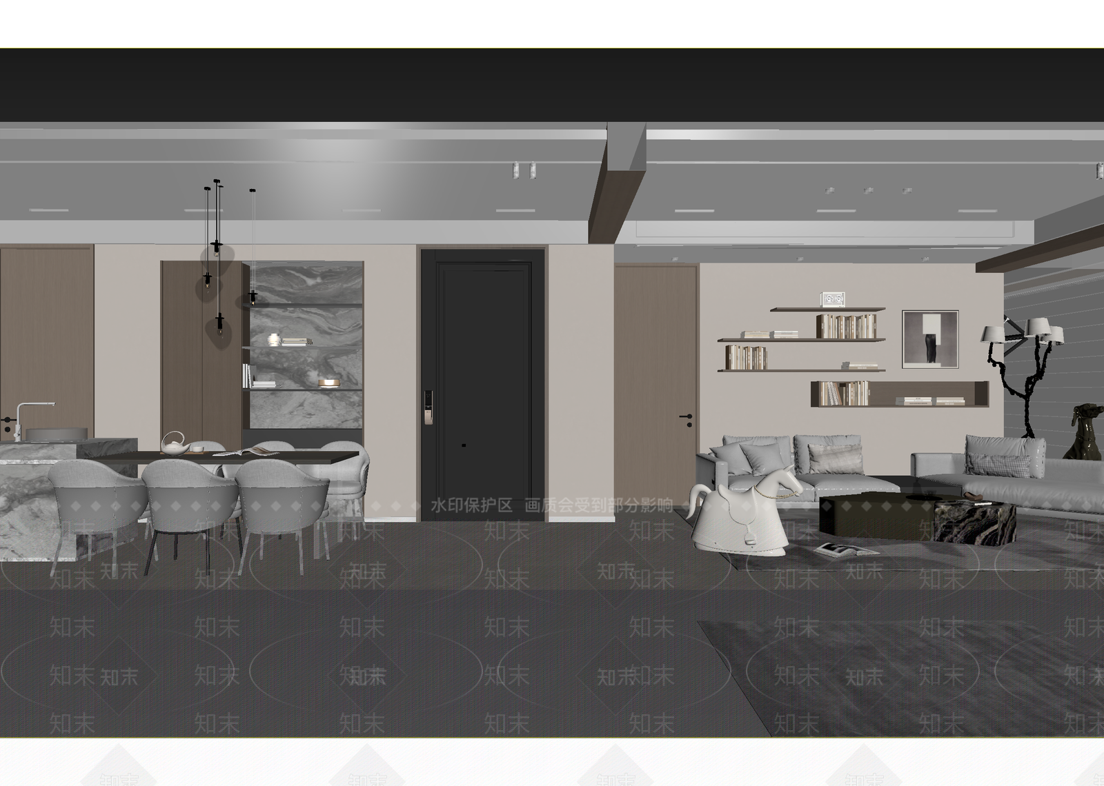 现代客餐厅3D模型下载【ID:1215088613】