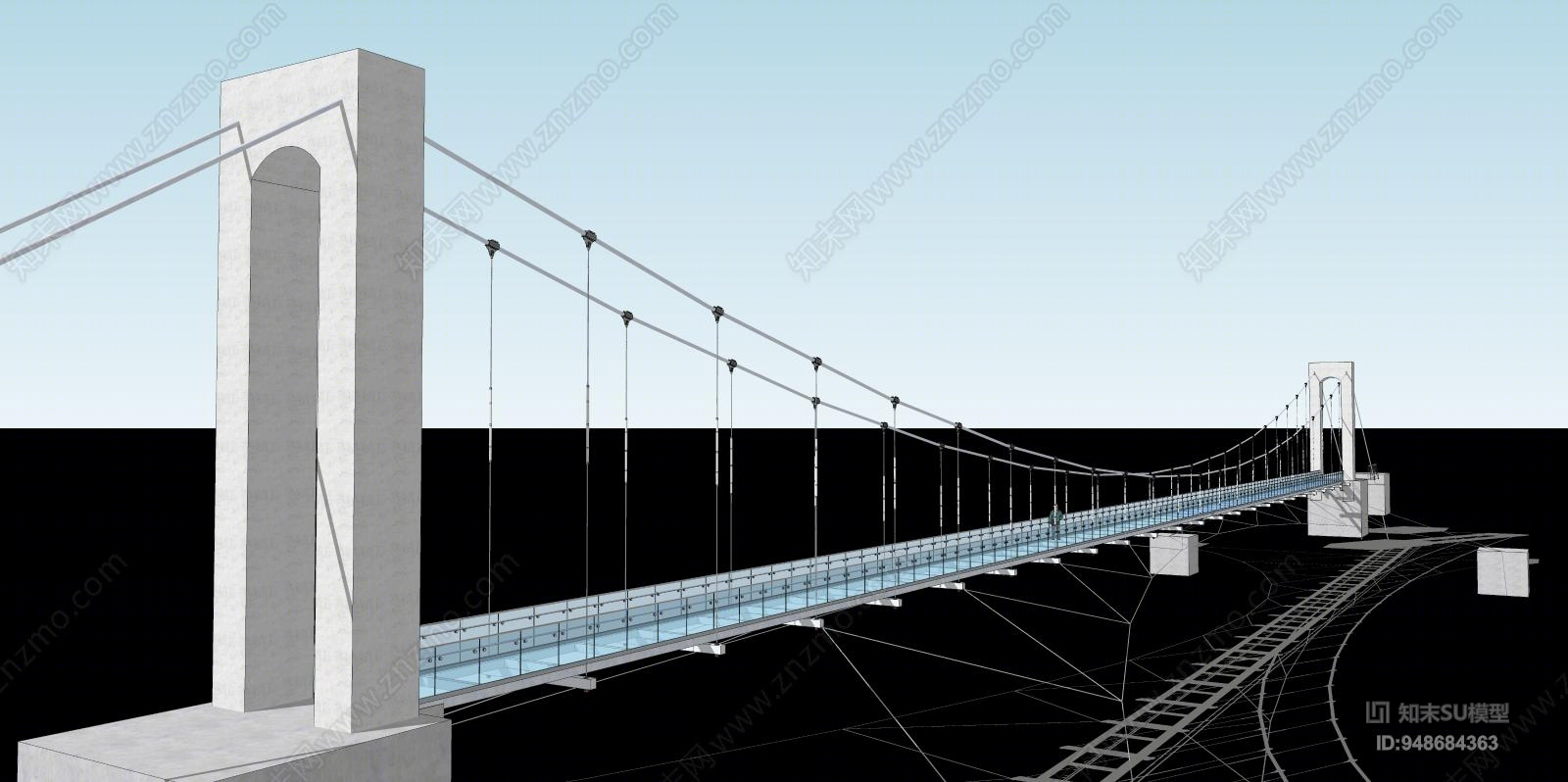 现代风格天桥SU模型下载【ID:948684363】