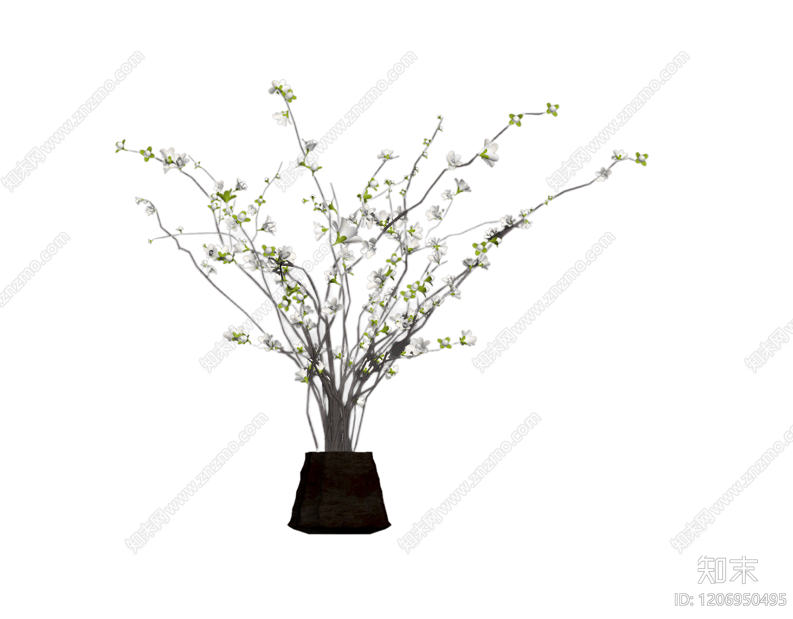 盆栽花卉装饰3D模型下载【ID:1206950495】
