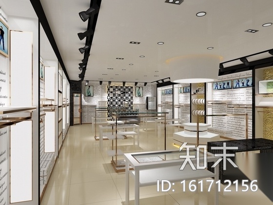 [重庆]高档现代时尚男装专卖店装修施工图（含效果）cad施工图下载【ID:161712156】