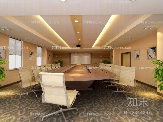 现代多功能会议室3D模型下载【ID:72844297】