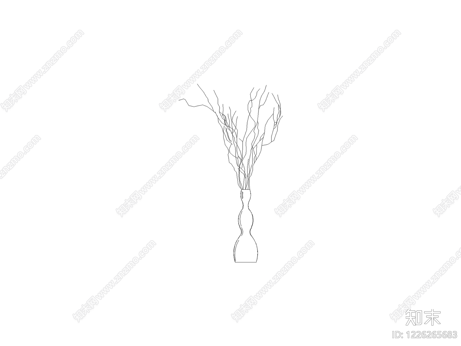 陈设类立面挂画cad施工图下载【ID:1226265683】