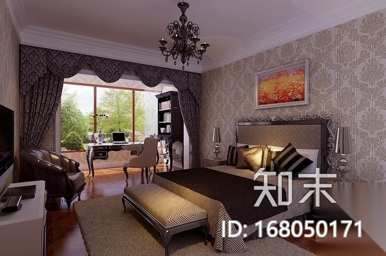 [北京]海淀区典雅简欧风格四居室样板间CAD装修施工图（...cad施工图下载【ID:168050171】